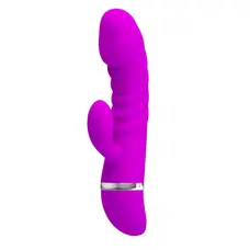 LyBaile Pretty Love Tracy Vibrator - Рельефный вибратор-кролик, 18.8х3.5 см (фиолетовый)