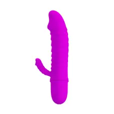 Pretty Love Arnd Vibrator Purple - Рельефный вибратор с клиторальным отростком, 11.5х2.3 см (фиолетовый)