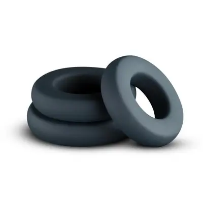 Boners 3-Piece Hefty Cock Ring Set - Набір ерекційних кілець, 3 шт (сірий)