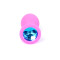 Boss Silikon Plug Jewellery Pink Medium - Анальная пробка с кристаллом, 8х3.5 см (розовый с голубым)