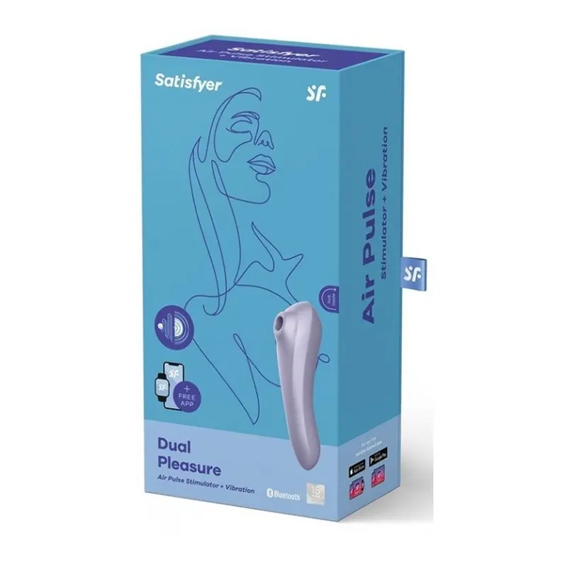 Satisfyer Dual Pleasure - Смарт вибратор и вакуумный стимулятор 2 в 1, 18х4.9 см (сиреневый) Satisfyer Dual Pleasure - Смарт вибратор и вакуумный стимулятор 2 в 1, 18х4.9 см (сиреневый)