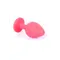 Boss Silikon Plug Jewellery Red Medium - Анальная пробка с кристаллом, 8х3.5 см (красный с синим)
