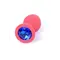 Boss Silikon Plug Jewellery Red Medium - Анальная пробка с кристаллом, 8х3.5 см (красный с синим)