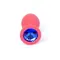 Boss Silikon Plug Jewellery Red Medium - Анальная пробка с кристаллом, 8х3.5 см (красный с синим)