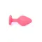 Boss Silikon Plug Jewellery Red Medium - Анальная пробка с кристаллом, 8х3.5 см (красный с синим)
