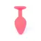 Boss Silikon Plug Jewellery Red Medium - Анальная пробка с кристаллом, 8х3.5 см (красный с синим)