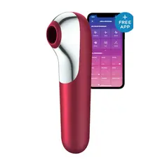 Satisfyer Dual Love 2 в 1 - Смарт вибратор и вакуумный стимулятор клитора, 16х3.8 см (красный)