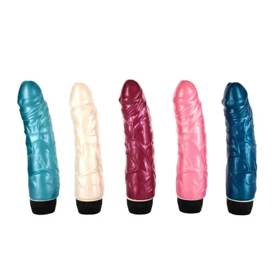 Реалистичный вибратор Seven Creations Metallic Colours, 17 см
