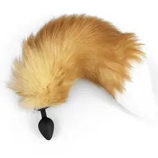 Силіконова анальна пробка з хвостом Art of Sex Red fox, M