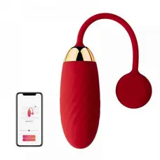 Svakom Ella Vibrating Egg Red-віброяйце зі смарт-управлінням, 21. 5х3. 3 см (кораловий)
