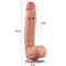 12" Dual Layer Platinum Silicone Cock - Фаллоимитатор, 30 см (телесный)