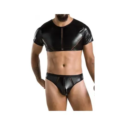 Passion - 057 SET PETER black - Сексуальный мужской сет из эко-кожи, S/M