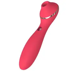 KisToy Polly Plus - Вакуумний вібратор, 16.8х3.5 см (червоний)