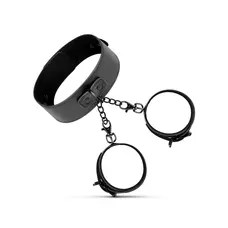 Bedroom Fantasies Collar & Cuffs - Наручники с ошейником, (черный)