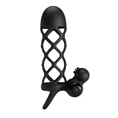 LyBaile Pretty Love Vibro Penis Sleeve Black I - Насадка на член, 13.5х3.6 см