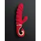 Gvibe Gcandy Mini - Витой вибратор с клиторальным стимулятором, 12х3.7 см (красный)