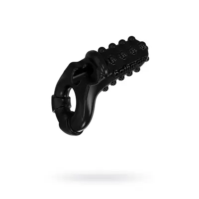 Bathmate Vibe Ring Tickle - виброкольцо с удлиненным стимулятором, 8х2.5 см (черный)