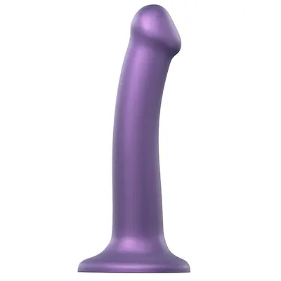 Strap-On-Me Mono Density Dildo, M - Насадка для страпону гнучка, 18х3.3 см., (фіолетова)