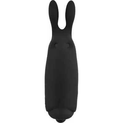 Adrien Lastic Pocket Vibe Rabbit Black - вибропуля со стимулирующими ушками, 8.5х2.3 см (чёрная)