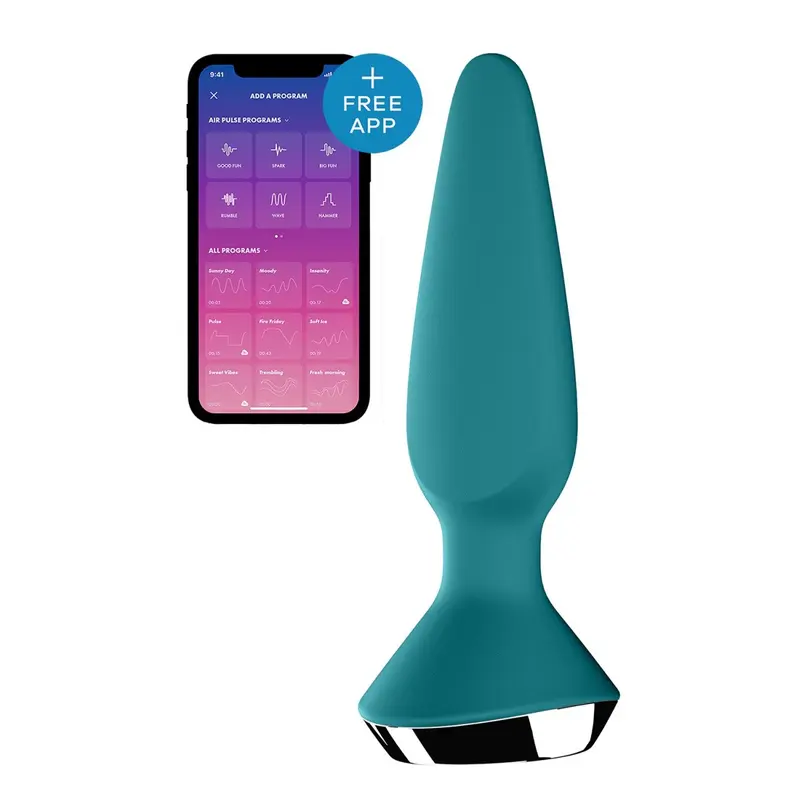 Satisfyer Plug-ilicious 1 - Анальная смарт-пробка, 14х3 см, (зеленая)