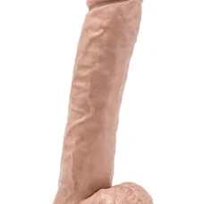 Get Real ToyJoy - Большой реалистичный фаллоимитатор с мошонкой и присоской, 28х6,5 см (телесный)