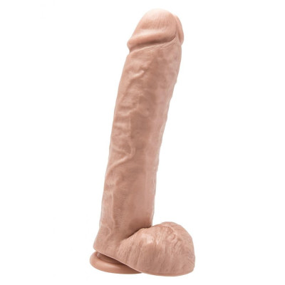 Get Real ToyJoy - Большой реалистичный фаллоимитатор с мошонкой и присоской, 28х6,5 см (телесный)