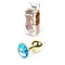 Металева анальна пробка із кристалом Boss Jewellery Gold Plug Light