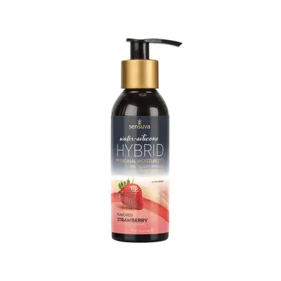Sensuva Hybrid Strawberry - Смазка водно-силиконовая для оральных ласк, 125 мл.