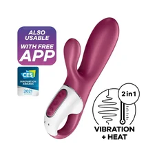 Satisfyer Hot Bunny - Милый вибратор-кролик, 17.5х3.7 см (бордовый)