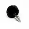Alive Fluffly Twist Plug M - Металева анальна пробка з хвостиком, 6.3х3.2 (чорна)