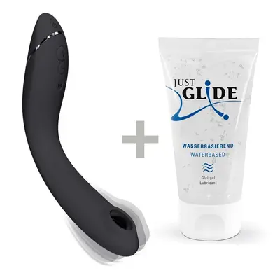 Womanizer OG + Лубрикант 50 мл - Вибратор для точки G c вакуумной стимуляцией, 17.6х3.9 см (серый)