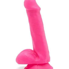 Get Real Happy Dicks Dildo 6 In w.Balls - Фаллоимитатор с мошонкой и присоской, 15х3,5 см (розовый)