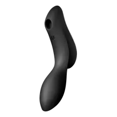 Satisfyer Curvy Trinity 2 - Вакуумный клиторальный стимулятор и массажер для точки G, 16.8х3.8 см (чёрный)