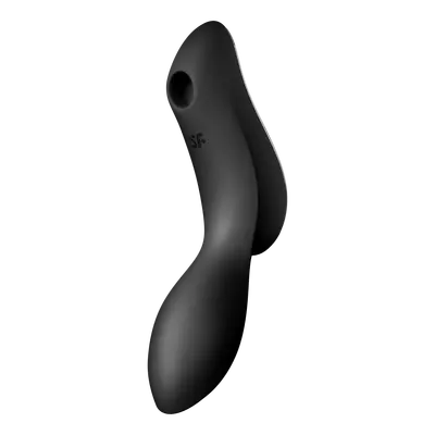 Satisfyer Curvy Trinity 2 - Вакуумный клиторальный стимулятор и массажер для точки G, 16.8х3.8 см (чёрный)