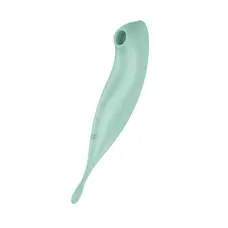 Satisfyer Twirling Pro+ - Точечный вибратор с вакуумной стимуляцией, 22.2х4 см (мятный)