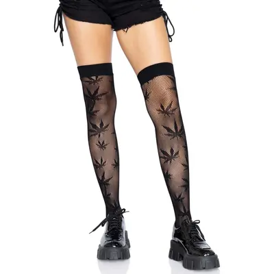 Панчохи з малюнком Leg Avenue 420 Net thigh high, One Size