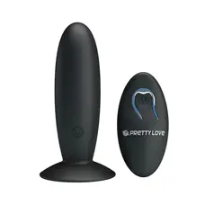 LyBaile Pretty Love Remote Control Vibrating Plug Black - Анальна пробка с вибрацией, 11х3.3 см (черный)