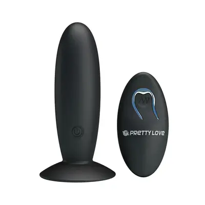 LyBaile Pretty Love Remote Control Vibrating Plug Black - Анальна пробка с вибрацией, 11х3.3 см (черный)