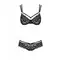 Obsessive 860-SET-3 set - Мереживний комплект: бюстгальтер та стрінги, S/M (чорний)