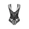 Obsessive B139 crotchless teddy - ажурне боді з відкритою промежиною, S-L (чорний)