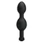 Pretty Love silicone Anal balls - Анальная пробка со смещенным центром тяжести, 12.5х2.3-3.3 см (чёрная)