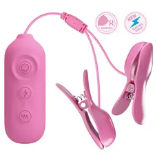 Затискачі для сосків з вібрацією та електростимуляцією Pretty Love Nipple Clips Romantic Wawe II