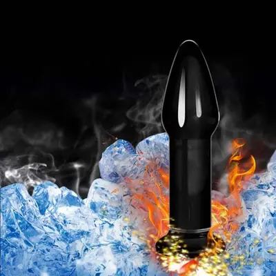 LoveToy - 5" Glass Romance Anal Plug Black - Анальна пробка, 12.2х3.5 см