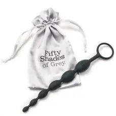 Fifty Shades of Grey Silicone Anal Beads – анальний ланцюжок, 18.4х2.4 см (чорний)