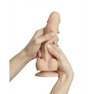 Strap-On-Me Sliding Skin Realistic Dildo - Фалоімітатор, 15.8 х 4.6 см, (XXL) (тілесний)