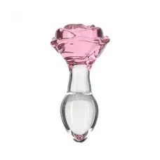Pillow Talk - Rosy - Luxurious Glass Anal Plug - Скляна анальна пробка, 9.9х3.3 см