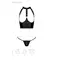 Passion - GENEVIA SET WITH OPEN BRA - Комплект з еко-шкіри, XXL/XXXL
