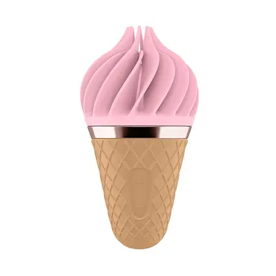 Satisfyer Layons Sweet Treat-стимулятор для клітора з обертовими пелюстками, 10х4 см (рожевий з коричневим)