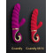 Gvibe Gcandy Mini - Витой вибратор с клиторальным стимулятором, 12х3.7 см (красный)