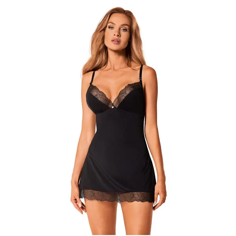 Obsessive Bella Rou chemise & thong - Еротичний комплект, XL/2XL